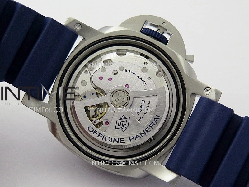 PAM1696 44mm Submersible VSF 1:1 Best Edition White Dial On Blue Rubber Strap P.900 Super Clone
